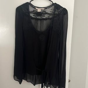 Sheer black blouse